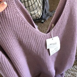Lilac Sweater with Twist Back